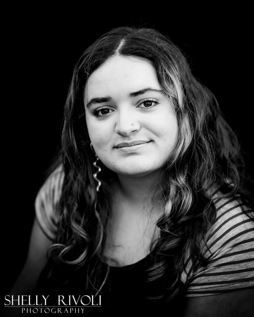 BW children's portrait of teen girl by Bay Area photographer Shelly Rivoli